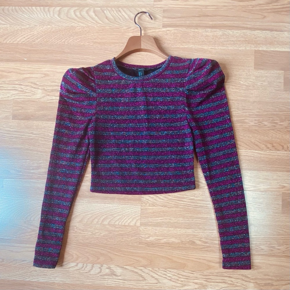 Long Sleeve Sparkle Blouse Top Small